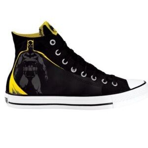 Converse All Star Chuck Taylor High-Top Sneakers Black Yellow Batman Kids Sz 1.5